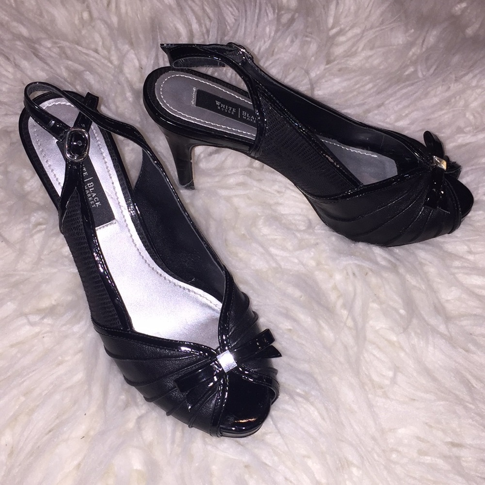 WHBM | Black bow heels